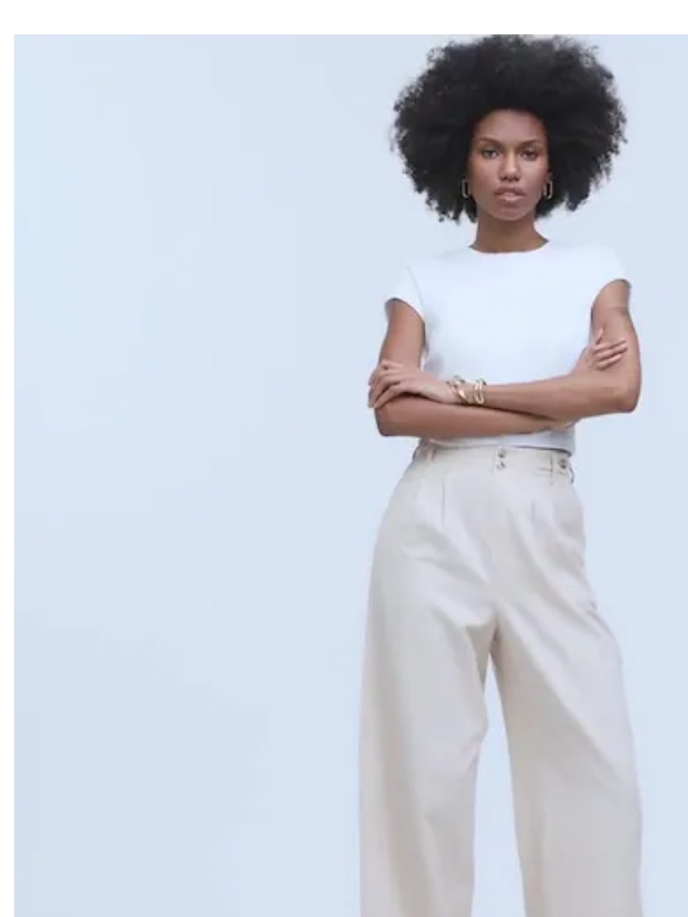 Madewell Harlow High-Rise Wide-Leg Pants in tan/neutral/oat